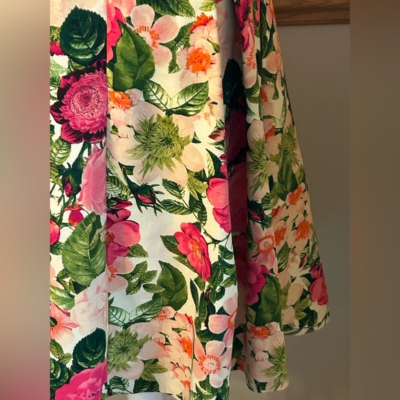 Eliza J Floral Print Faille Midi Skirt Size 8 - Picture 9 of 13